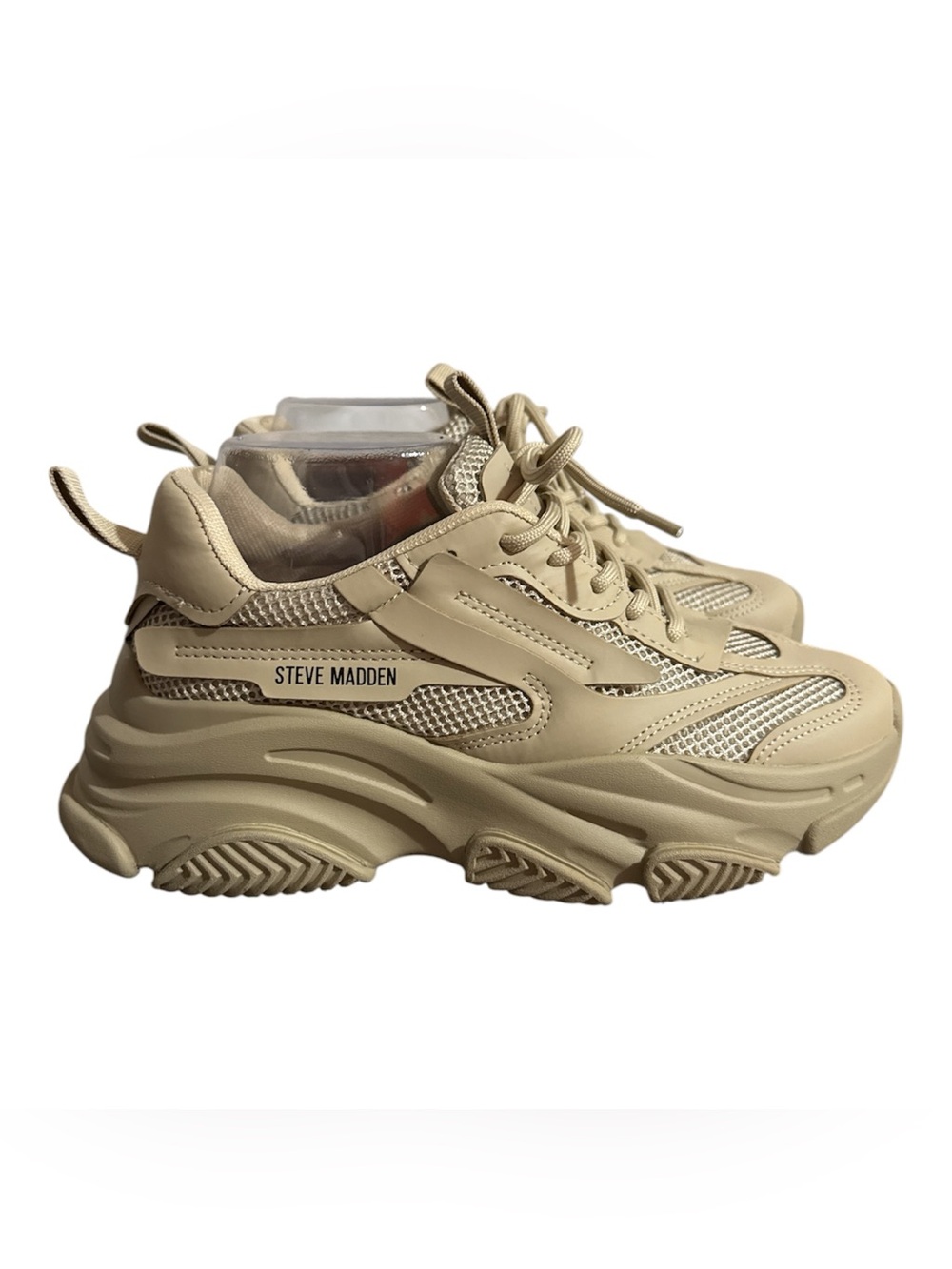Steve Madden Beige Chunky Platform Sneakers Women 8.5